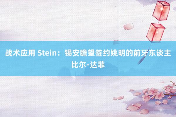 战术应用 Stein：锡安瞻望签约姚明的前牙东谈主比尔-达菲