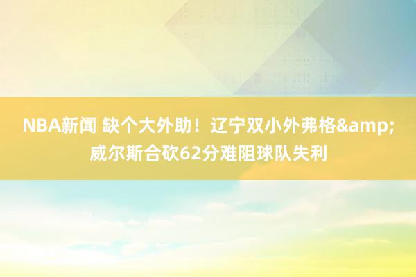 NBA新闻 缺个大外助！辽宁双小外弗格&威尔斯合砍62分难阻球队失利