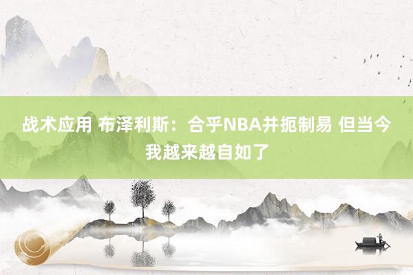 战术应用 布泽利斯：合乎NBA并扼制易 但当今我越来越自如了