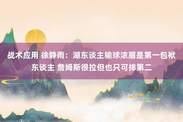 战术应用 徐静雨：湖东谈主输球浓眉是第一包袱东谈主 詹姆斯很拉但也只可排第二