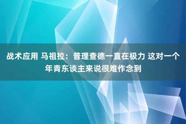 战术应用 马祖拉：普理查德一直在极力 这对一个年青东谈主来说很难作念到