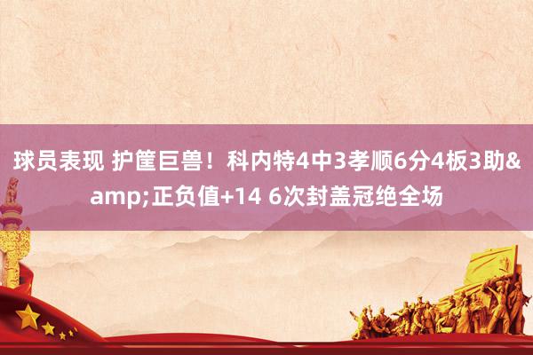 球员表现 护筐巨兽！科内特4中3孝顺6分4板3助&正负值+14 6次封盖冠绝全场