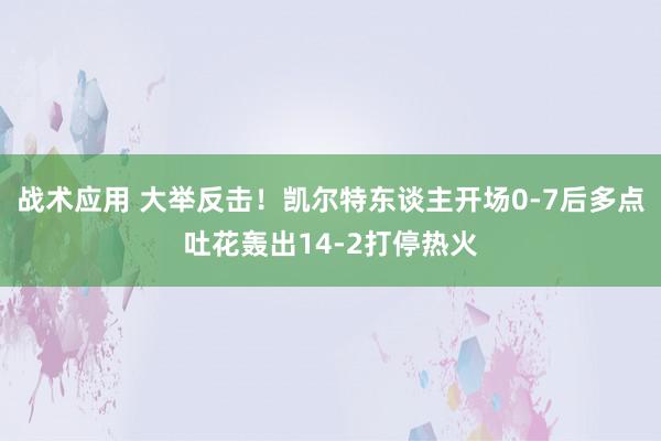 战术应用 大举反击！凯尔特东谈主开场0-7后多点吐花轰出14-2打停热火