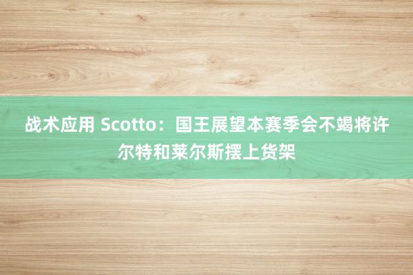 战术应用 Scotto：国王展望本赛季会不竭将许尔特和莱尔斯摆上货架